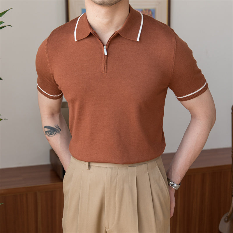 Polo Retro de Punto para Hombre de Corte Slim – Estilo Clásico Versátil