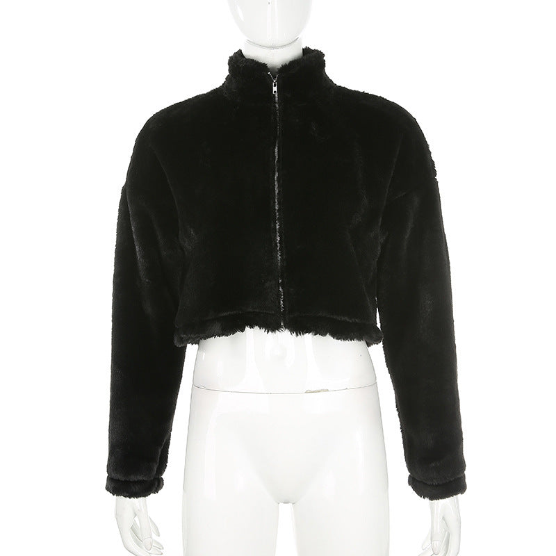 Chaqueta CozyWool con Cuello Alto y Doble Cremallera – Corte Holgado y Máxima Calidez