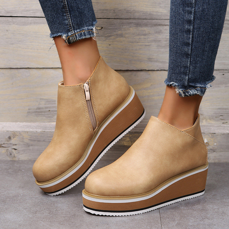 Botines de Mujer – Estilo con Tacón Cuadrado Grueso
