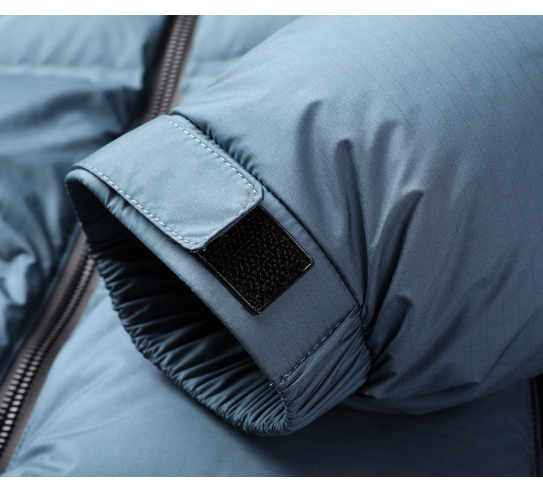 Men's Short Jacket in Solid Color – Lightweight and Casual Polyester Coat