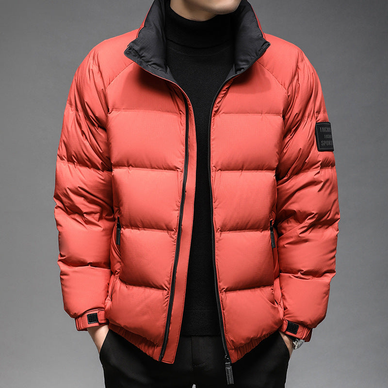 Chaqueta Corta de Hombre en Color Sólido – Abrigo Ligero y Casual de Poliéster