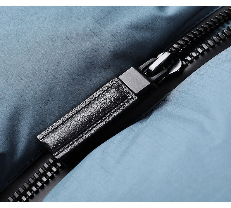 Chaqueta Corta de Hombre en Color Sólido – Abrigo Ligero y Casual de Poliéster