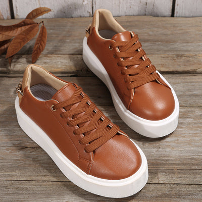 Zapatillas Planas de Mujer con Cadena y Cordones – Calzado Deportivo Casual