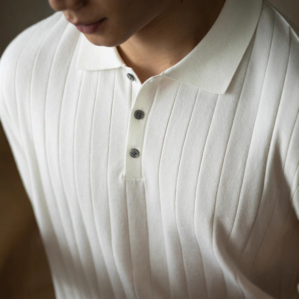Polo Moderno de Lujo – Polo de Lana de Manga Corta, Lavable a Máquina