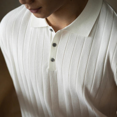 Polo Moderno de Lujo – Polo de Lana de Manga Corta, Lavable a Máquina