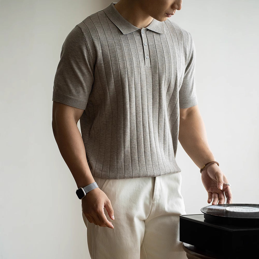 Polo Moderno de Lujo – Polo de Lana de Manga Corta, Lavable a Máquina