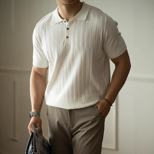 Modern Luxury Polo Shirt – Short-Sleeved Wool Polo Shirt, Machine Washable