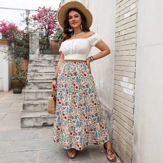 Women's Pastoral Skirt with Floral Print – Modern and Unique Design