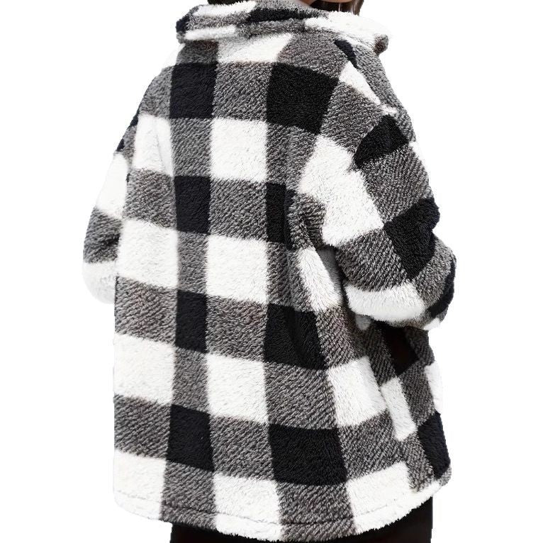 Chaqueta de Mujer de Franela a Cuadros Cozy Chic – Estilo Invernal Redefinido
