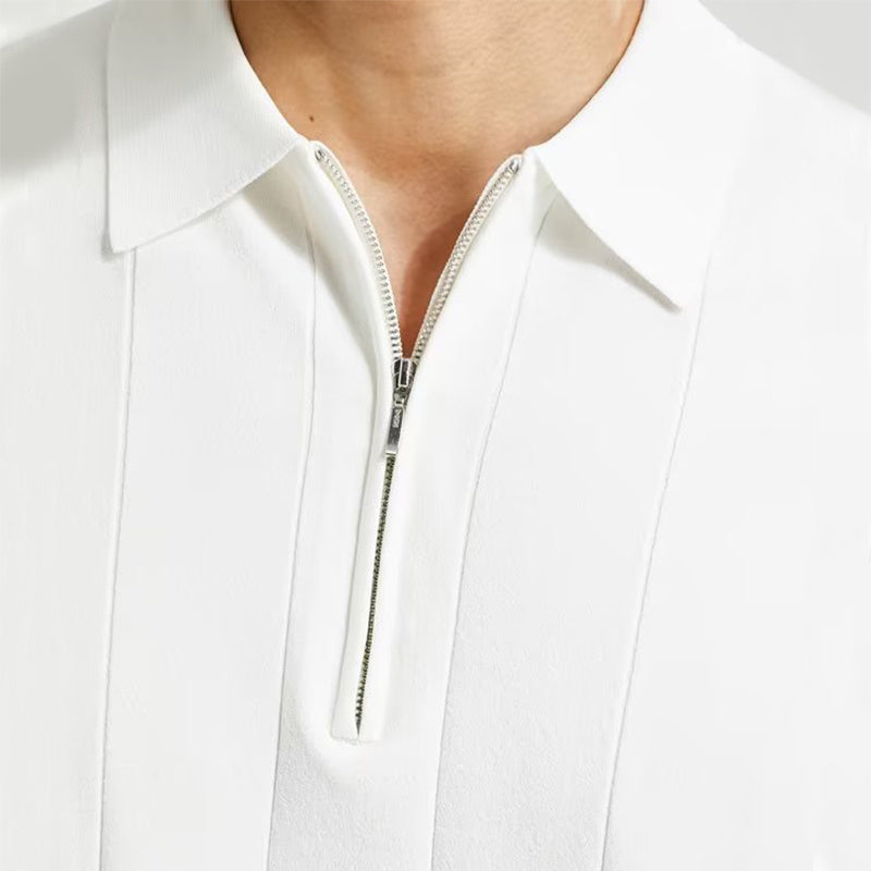 Polo de Verano para Hombre con Cremallera – Camisa de Manga Corta y Cuello de Solapa a la Moda