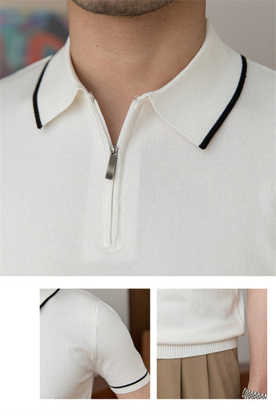 Polo Retro de Punto para Hombre de Corte Slim – Estilo Clásico Versátil