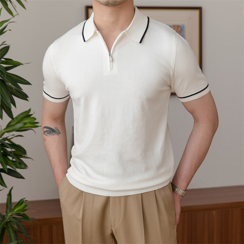 Polo Retro de Punto para Hombre de Corte Slim – Estilo Clásico Versátil