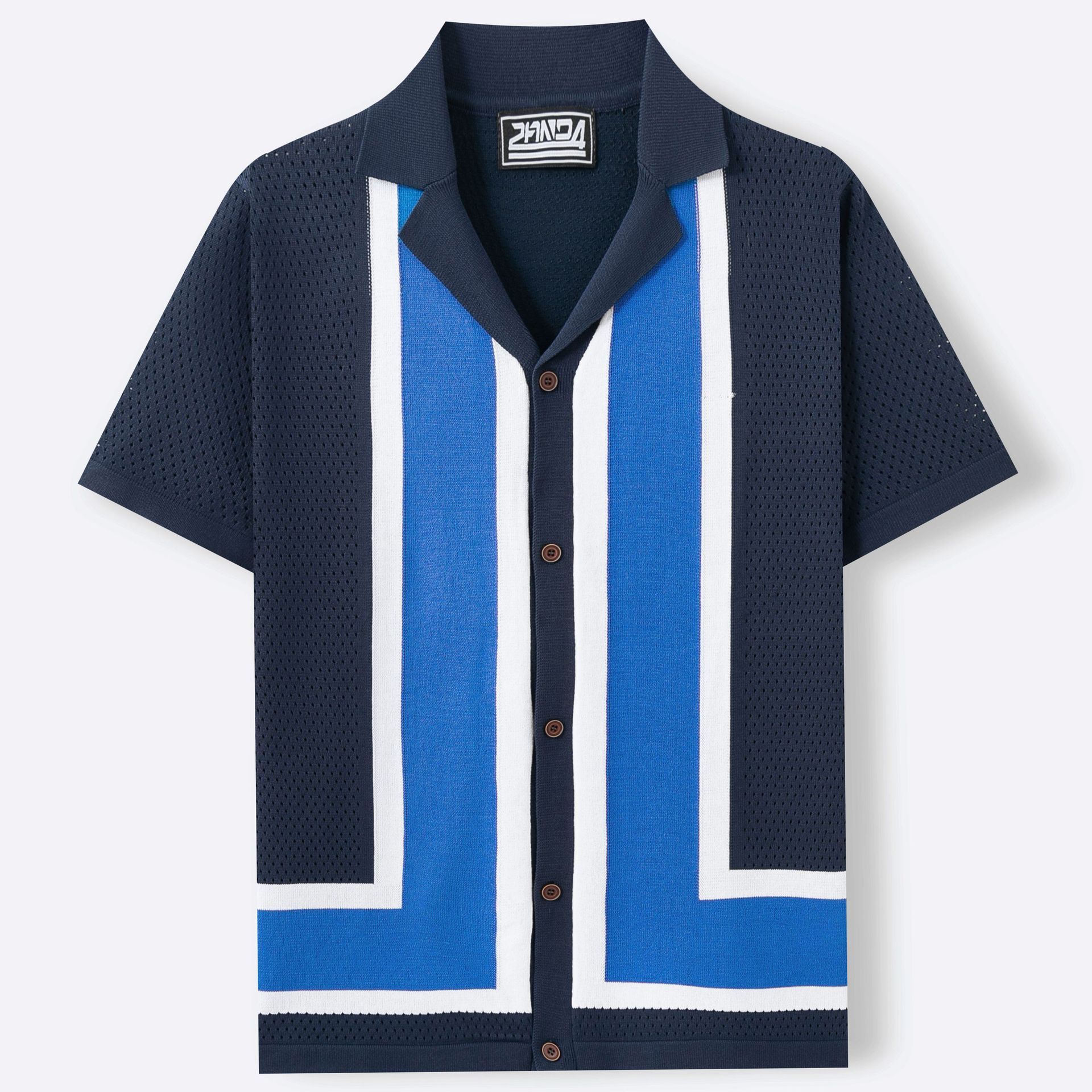 Camiseta de Punto de Hombre a Rayas con Contraste – Estilo Veraniego Fresco